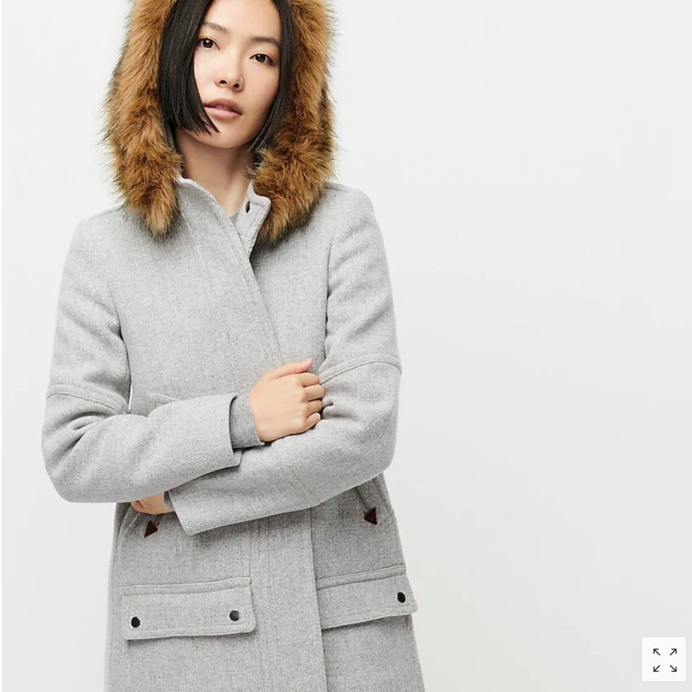 J.Crew Chateau parka in Italian stadium-cloth wool-FROSTED LILAC/purple-00-NWT - Picture 4 of 5